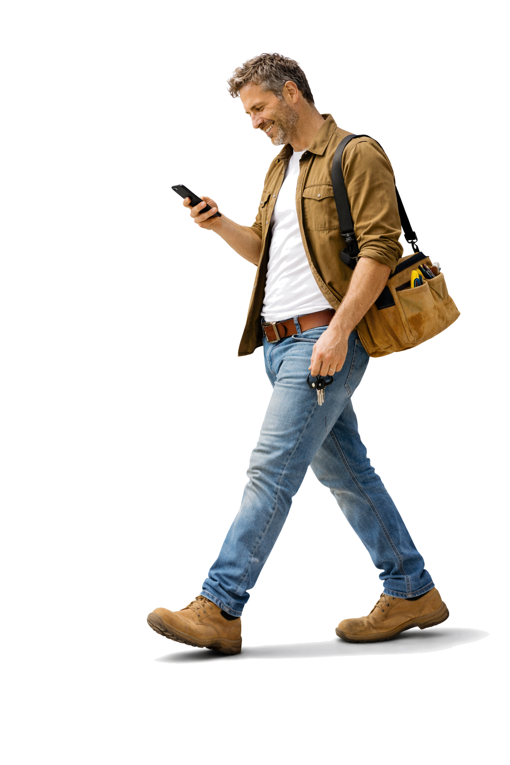 Artisan sur son téléphone